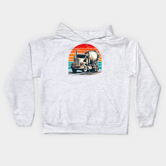 Concrete Mixer Truck Kids Hoodie by Vehicles-Art